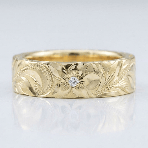 GOLD LEAF VINTAGE BAND RING