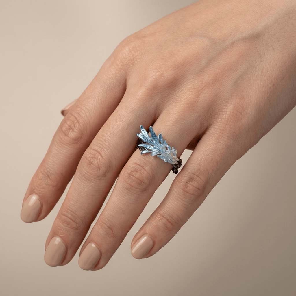 BLUE CRYSTAL WHISPER RING - (ADJUSTABLE)