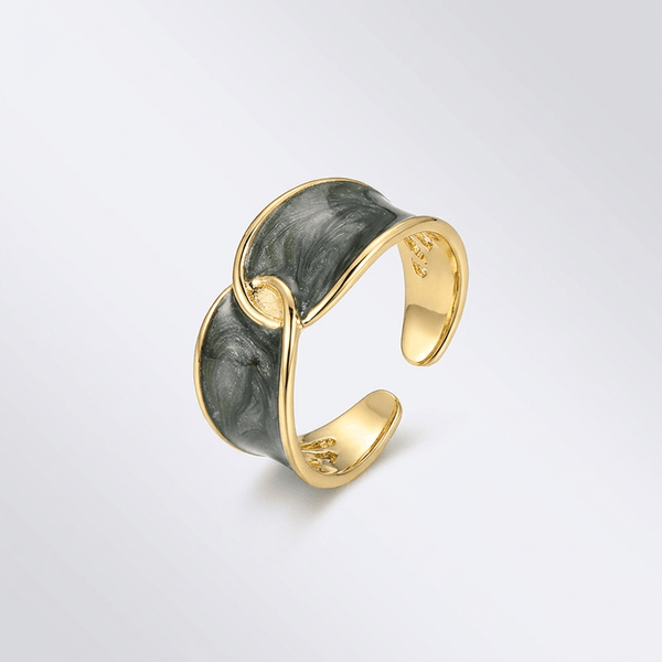 JADE DOUBLE STONE RING - (ADJUSTABLE)