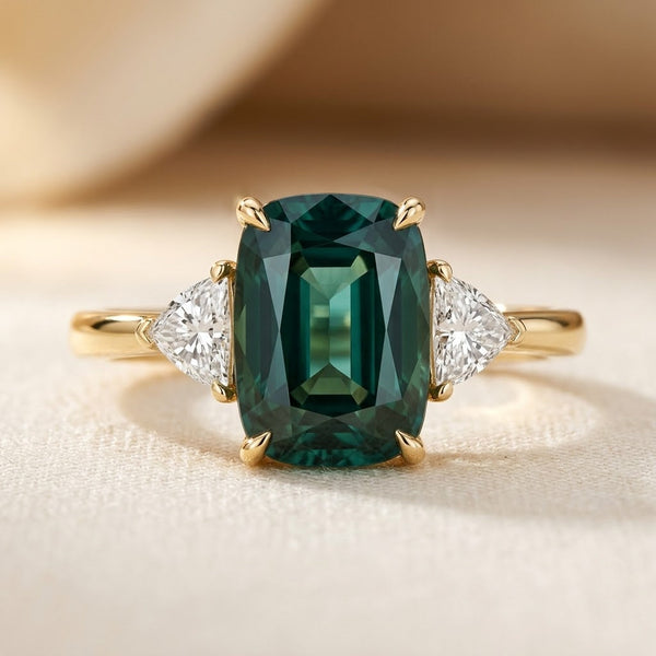 Gold Emerald Solitaire Ring
