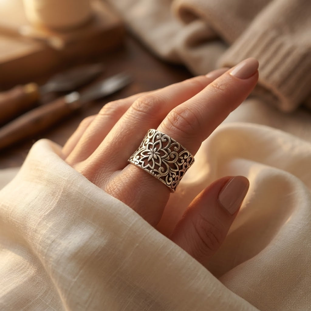 Silver Ornate Filigree Ring