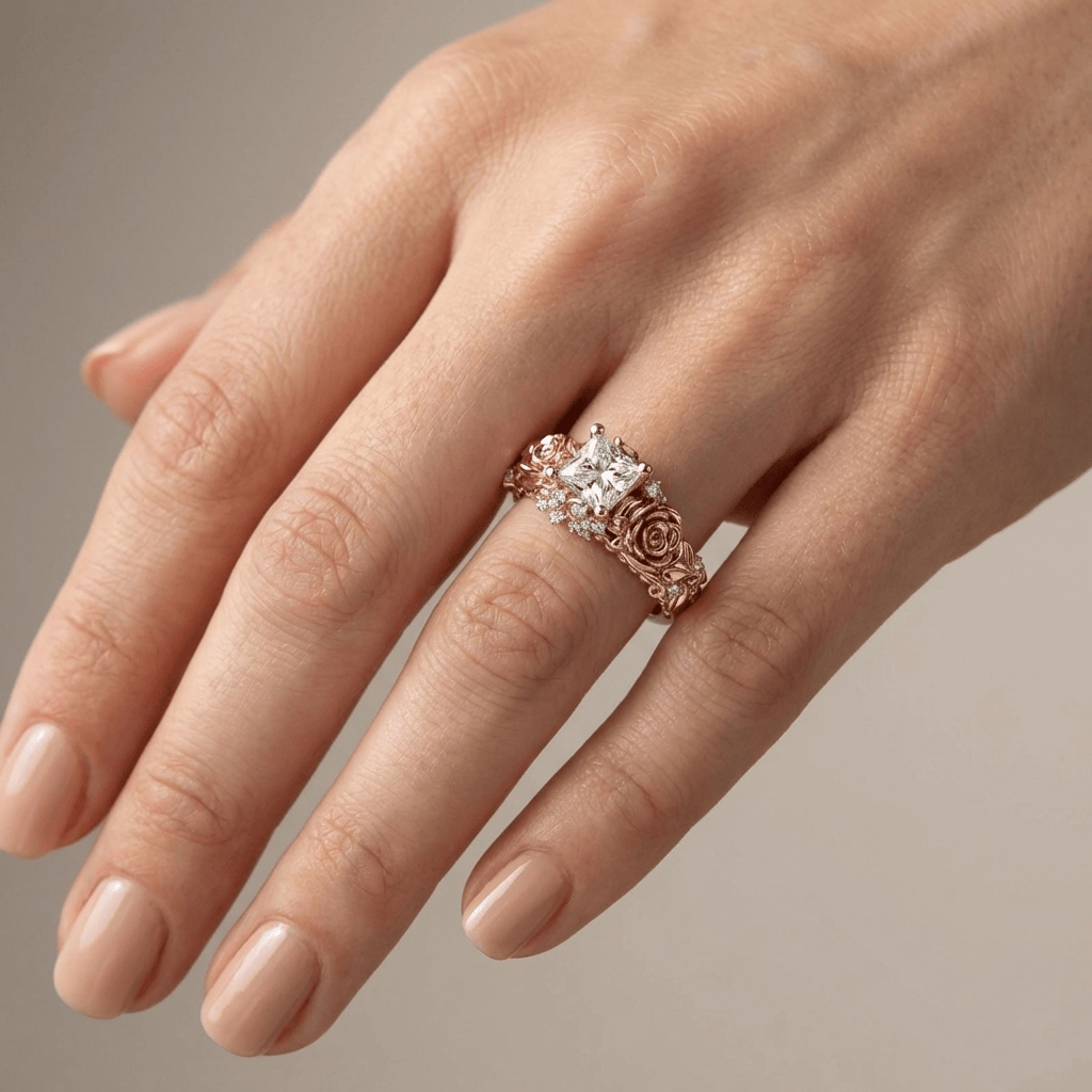 ROSE & ZIRCON VINTAGE RING