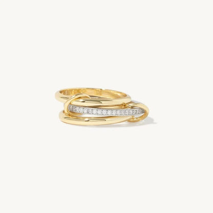GOLD ZIRCONIA INTERTWINE RING