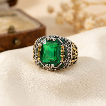 Silver Emerald Vintage Ring