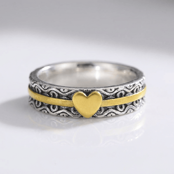 HANDMADE GOLD HEART BAND RING
