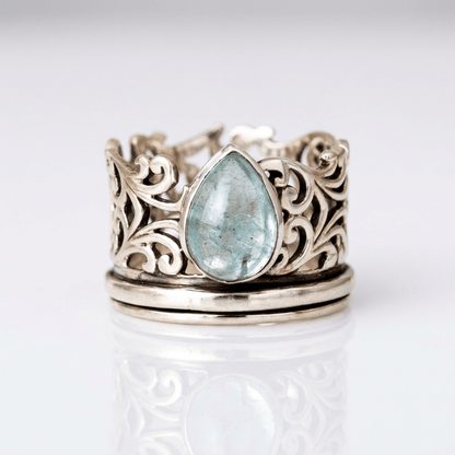 SILVER LABRADORITE VINTAGE RING