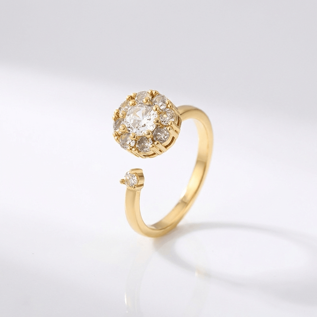 DIAMOND CLUSTER RING - (ADJUSTABLE)