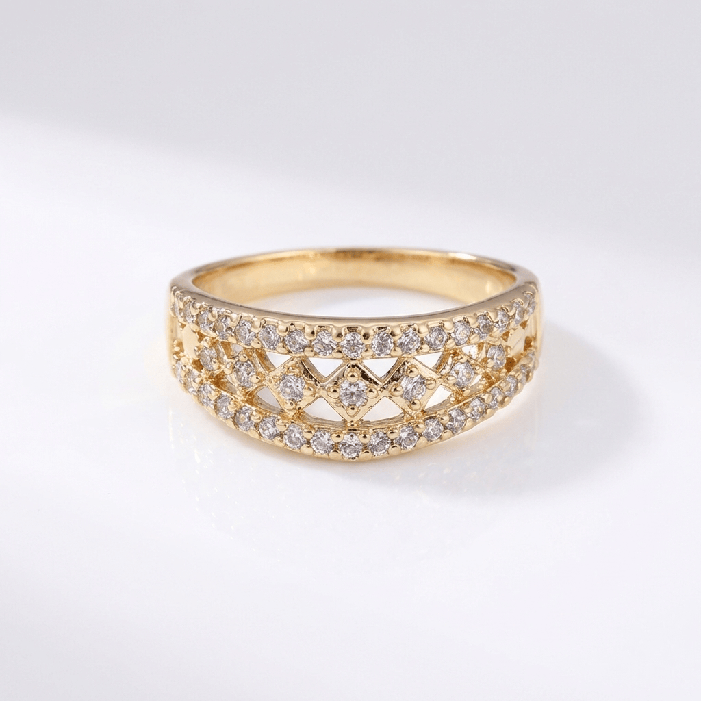 GOLD PAVE BAND RING