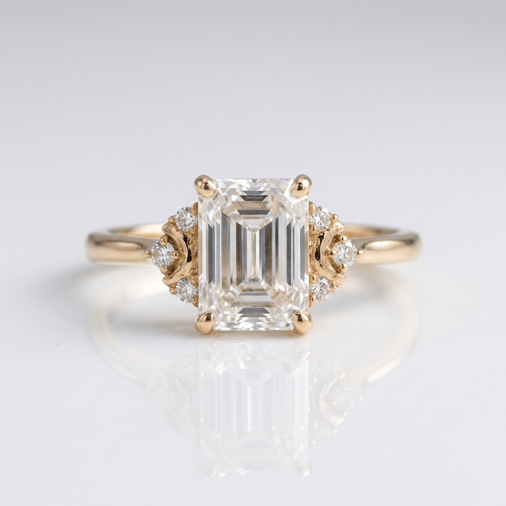 SILVER BAGUETTE DIAMOND RING