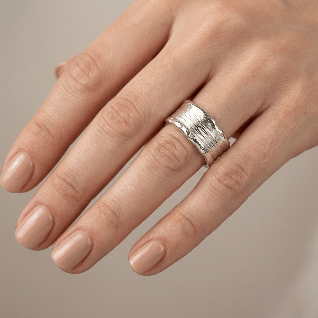 HANDMADE GOLD SILVER TWO TONE RING - (ADJUSTABLE)