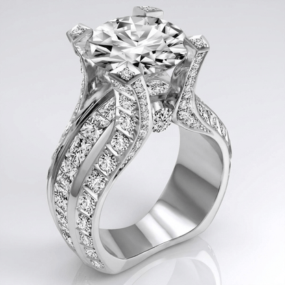 SILVER DIAMOND GLAMOUR RING