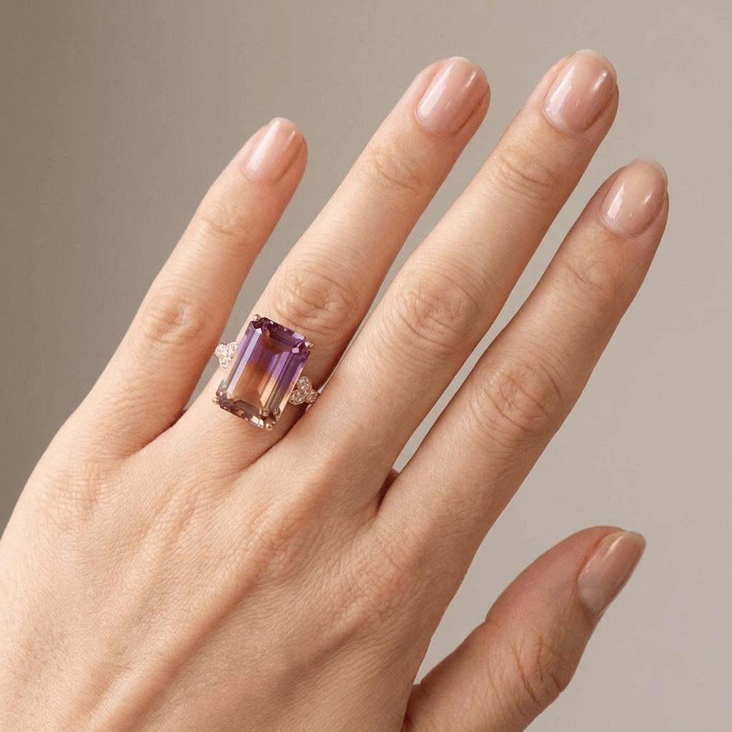 ROSE GOLD AMETRINE RING