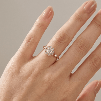 DIAMOND CLUSTER RING - (ADJUSTABLE)
