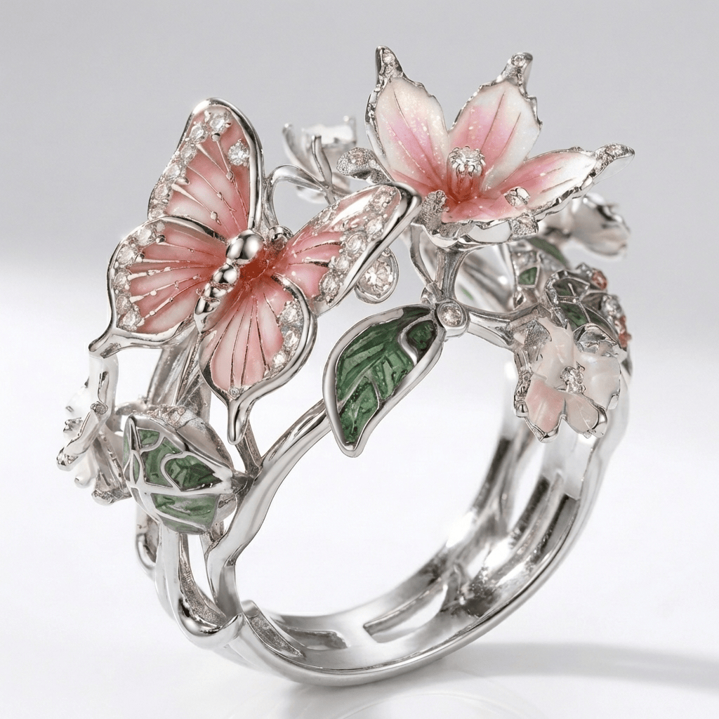 SILVER BUTTERFLY DREAMER RING - (ADJUSTABLE)