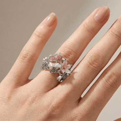 SILVER BUTTERFLY DREAMER RING - (ADJUSTABLE)