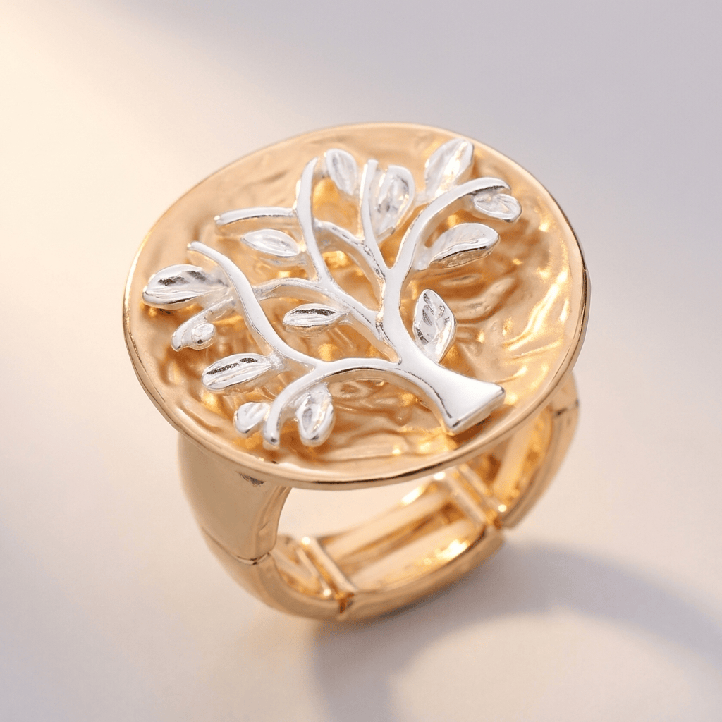 ROSE GOLD TREE OF LIFE RING - (ADJUSTABLE)