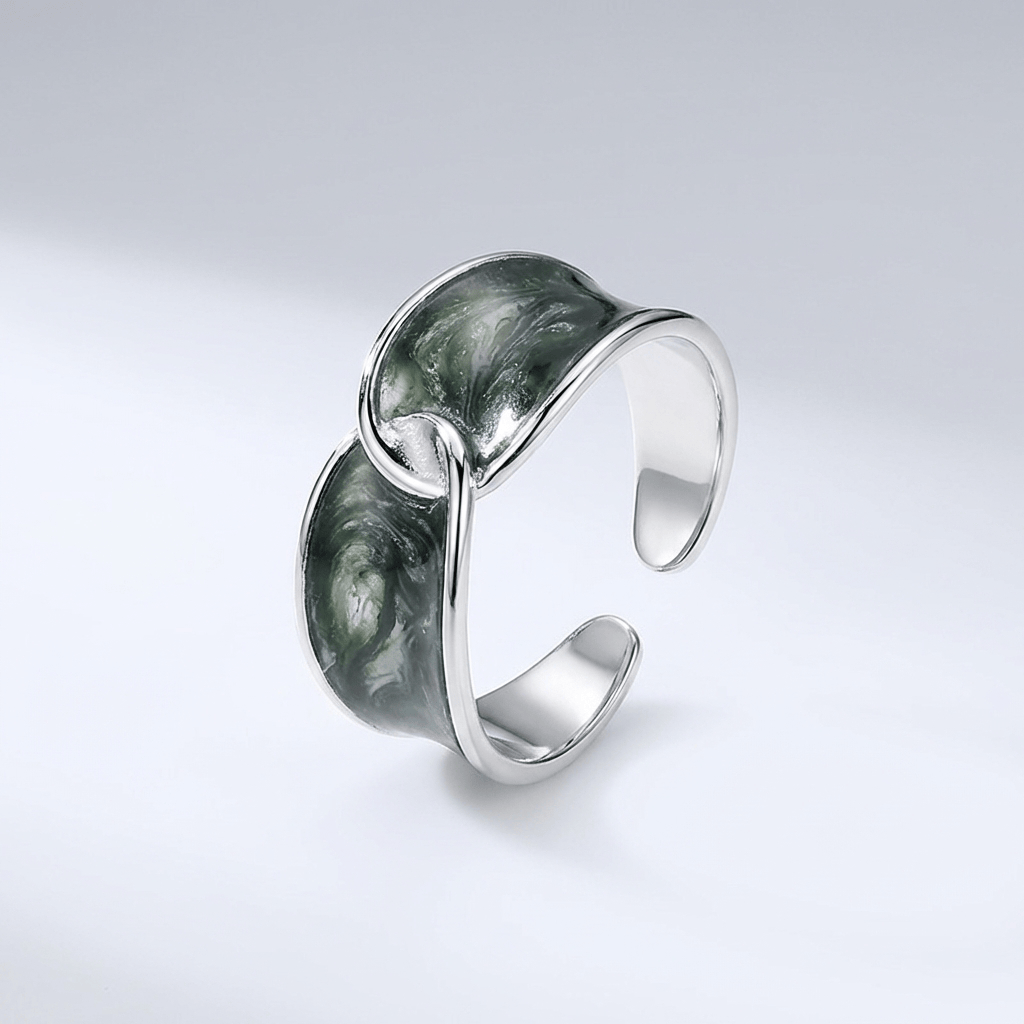 JADE DOUBLE STONE RING - (ADJUSTABLE)
