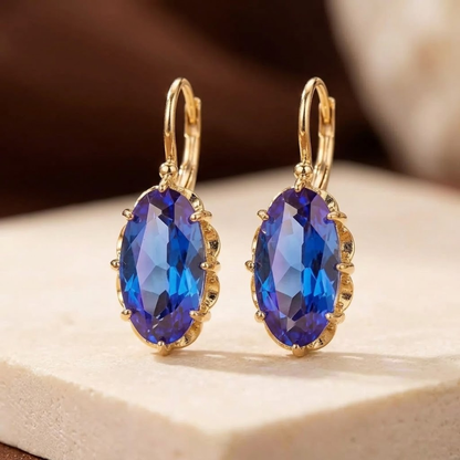 Gold Sapphire Drop Earrings