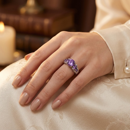Silver Amethyst Vintage Ring
