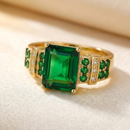 Gold Emerald Multi-Stone Ring