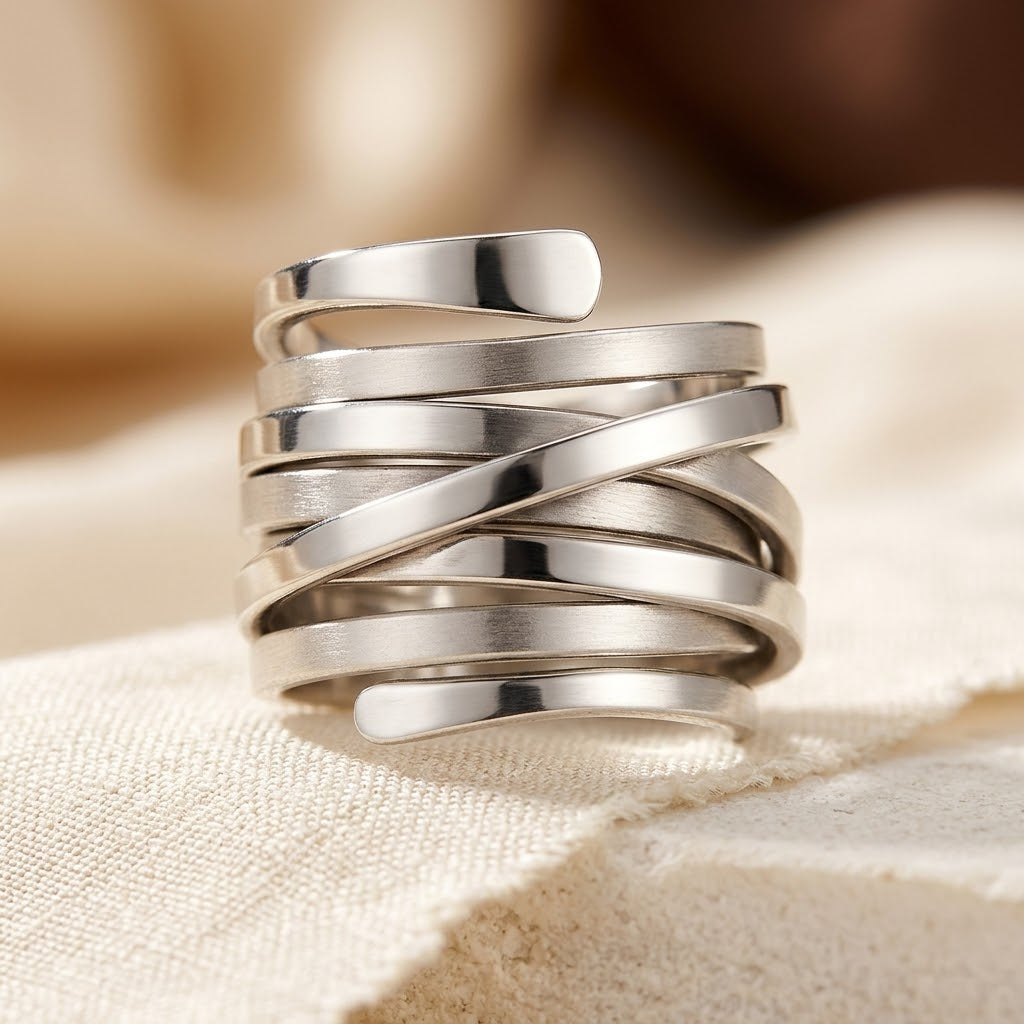 Silver Multi Band Wrap Ring