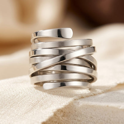 Silver Multi Band Wrap Ring
