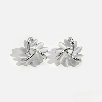 Sienna™ | Elegant Opal Petal Circle Stud Earrings