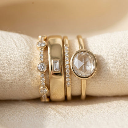 Gold Stacked Bezel Ring Set