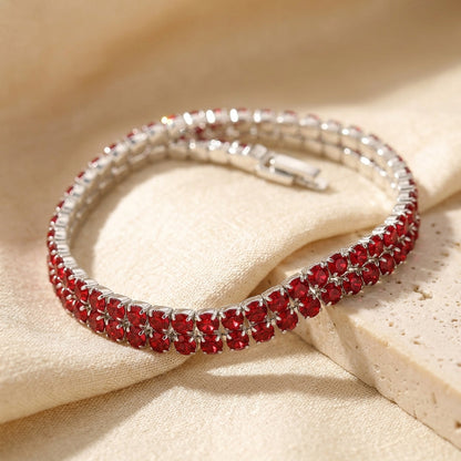 Silver Ruby Tennis Bracelet