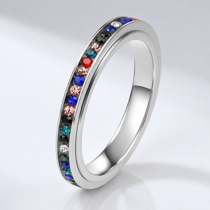 COLORFUL CRYSTAL ETERNITY BAND RING