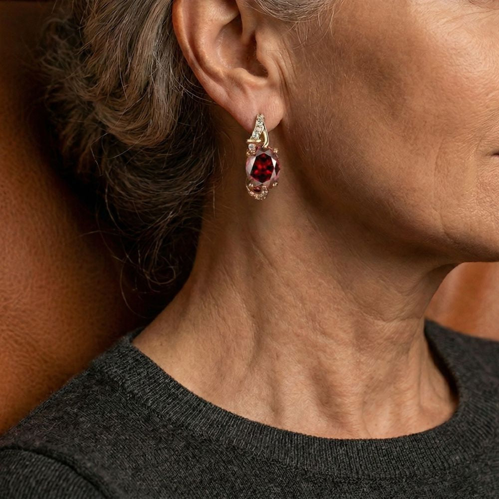 Crimson Twilight Drop Earrings