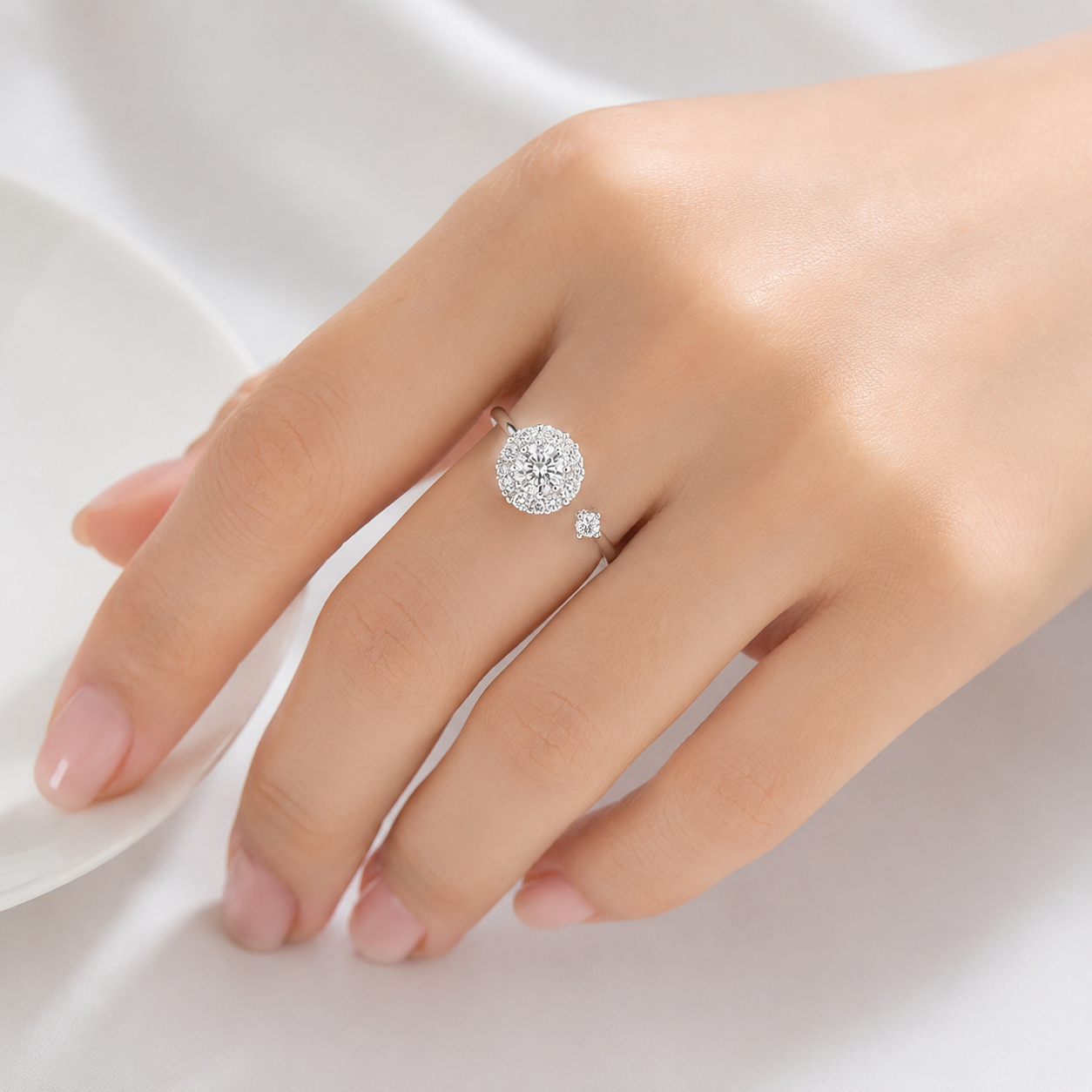 DIAMOND CLUSTER RING - (ADJUSTABLE)