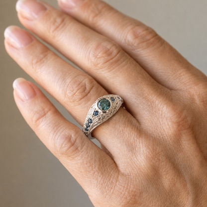 GOLD OPAL SAPPHIRE VINTAGE RING