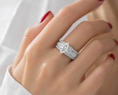 MARQUISE CRYSTAL WIDE BAND RING