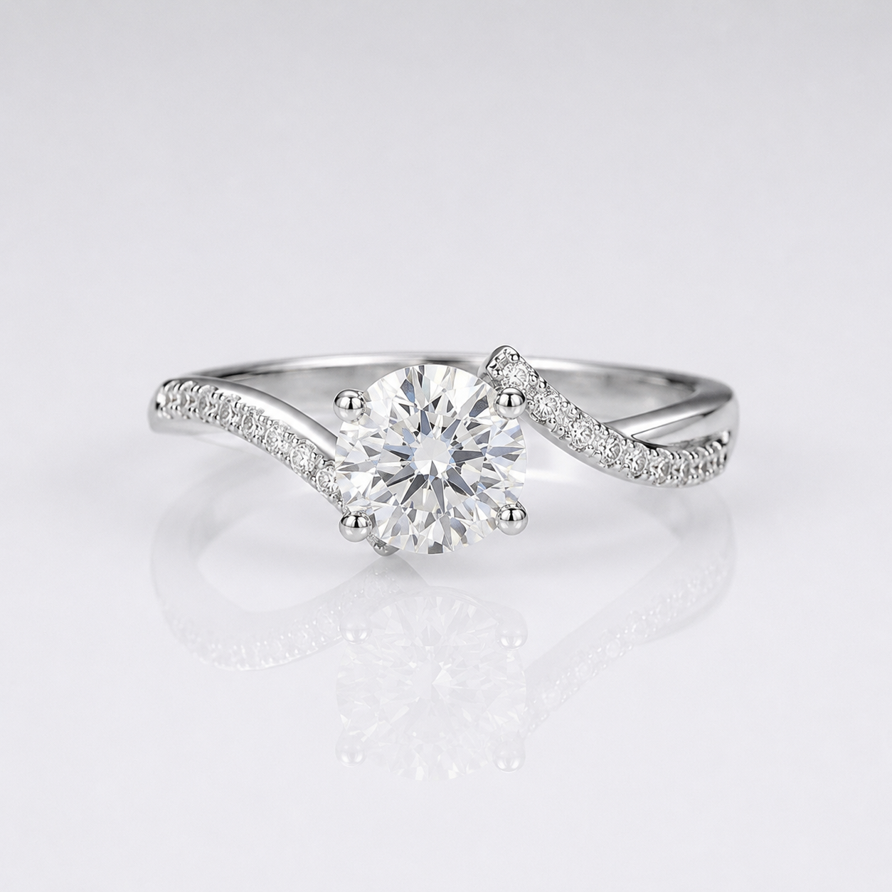 ROUND ZIRCONIA SILVER INFINITY RING