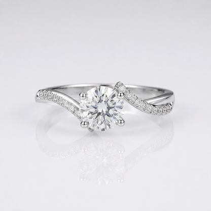 ROUND ZIRCONIA SILVER INFINITY RING