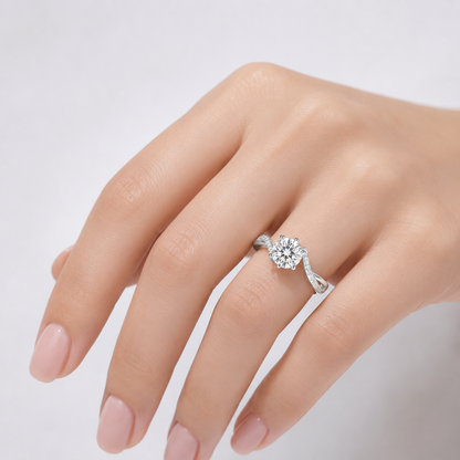 ROUND ZIRCONIA SILVER INFINITY RING