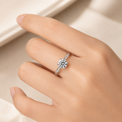 SILVER ZIRCONIA MODERN EMBRACE RING
