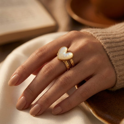 Gold Heart Motif Ring