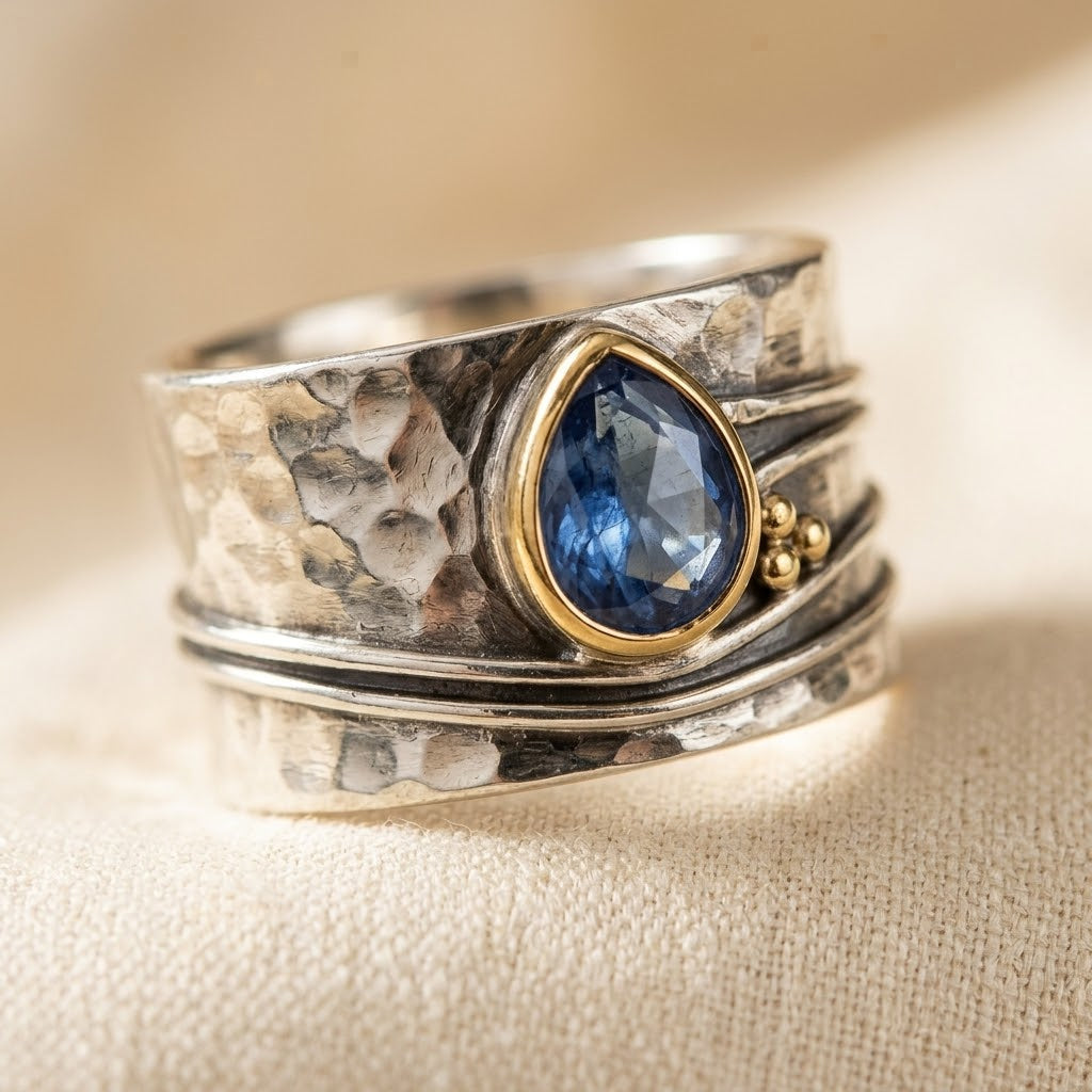 Silver and Gold Bezel Accent Ring