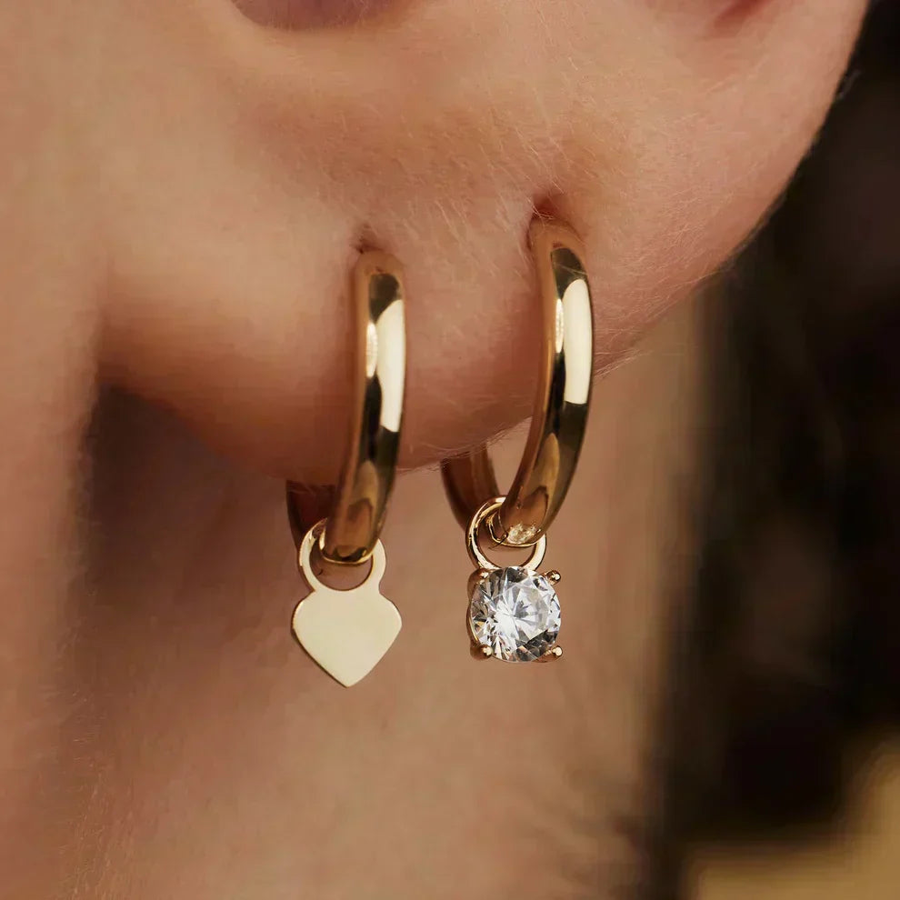 Celeste™ | Gold Stone Hoop Earrings