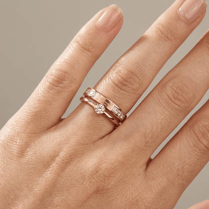 LOVE FOREVER ROSE GOLD DOUBLE BAND RING
