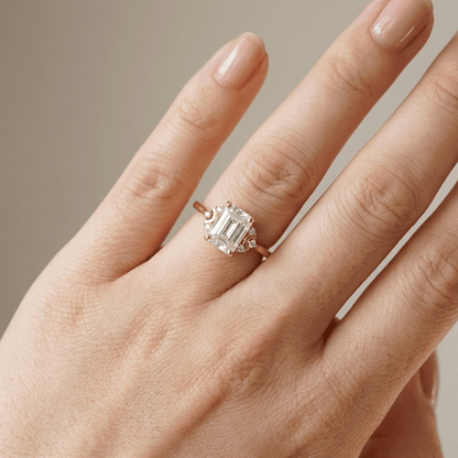 SILVER BAGUETTE DIAMOND RING